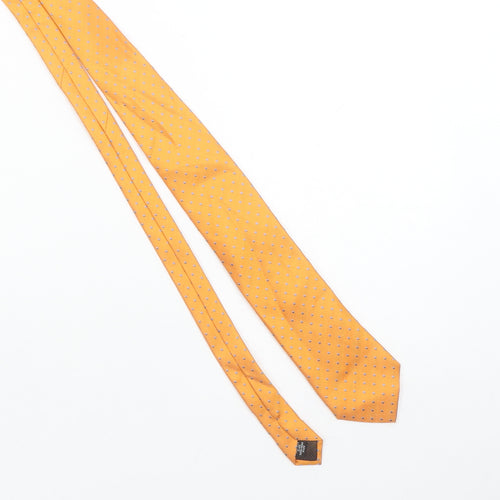 A39 Savile Row Men's Gold Silk Polka Dot Slim Tie