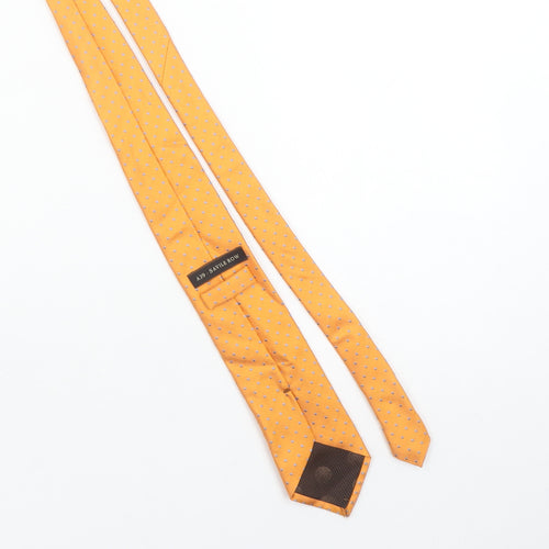 A39 Savile Row Men's Gold Silk Polka Dot Slim Tie