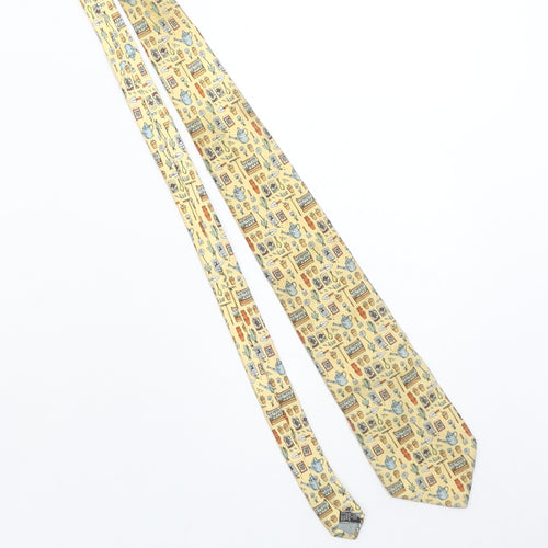 Beaufort by the Rack Men's Beige Floral Gardening Pattern Silk Tie Made in Italy