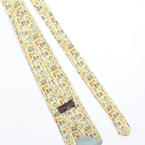 Beaufort by the Rack Men's Beige Floral Gardening Pattern Silk Tie Made in Italy