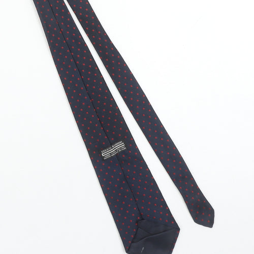 Enrico Rossini Men's Blue Red Polka Dot Slim Tie Polyester