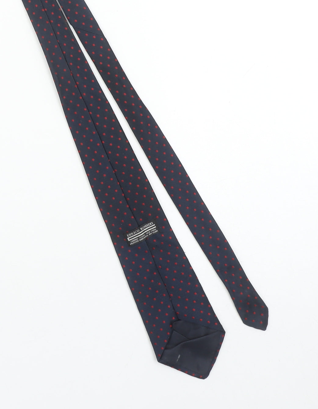 Enrico Rossini Men's Blue Red Polka Dot Slim Tie Polyester