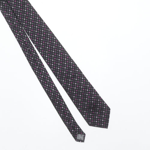 Butler and Webb Men's Black Silk Polka Dot Slim Tie