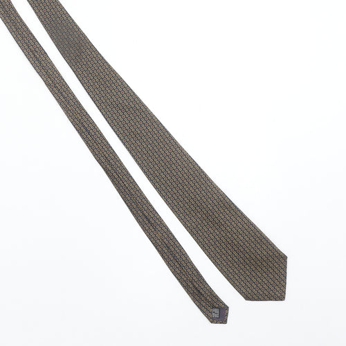 Jonelle Men's Brown Geometric Silk Tie Made in UK