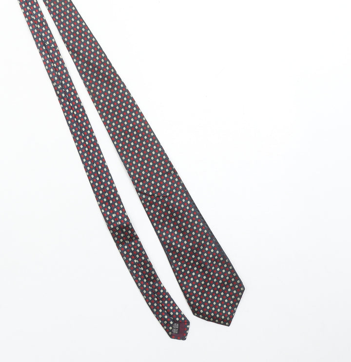Charles Tyrwhitt Men's Blue Geometric Silk Tie Made in England