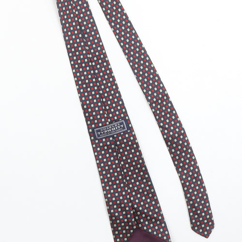 Charles Tyrwhitt Men's Blue Geometric Silk Tie Made in England