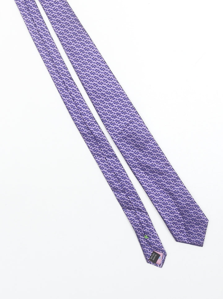 Jeff Banks Men's Purple Geometric Silk Designer Tie One Size
