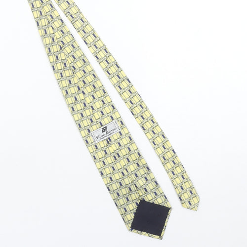 Victor Laurent Men's Yellow Geometric 100% Silk Tie One Size