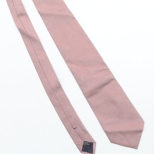 Corneliani Men Pink Slim Silk Cotton Designer Tie Made in Italy One Size