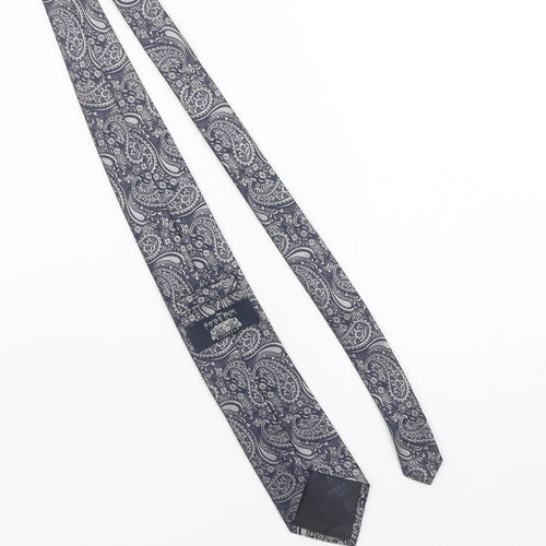 The Savile Row Company Men's Blue Paisley 100% Silk Tie