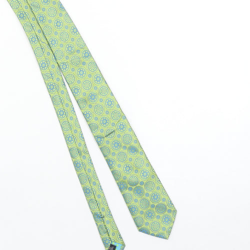 Ted Baker Men Aqua Green Geometric Silk Slim Tie 176cm