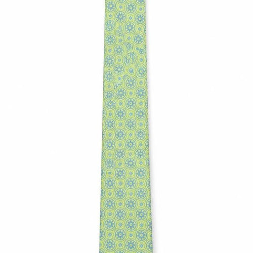 Ted Baker Men Aqua Green Geometric Silk Slim Tie 176cm