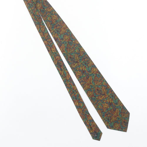 Henry Fox Men's Brown Floral Silk Tie Made in UK - Vintage