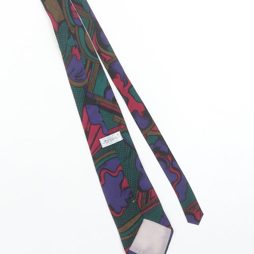 Rossini Men's Multicoloured Abstract Designer Silk Tie One Size