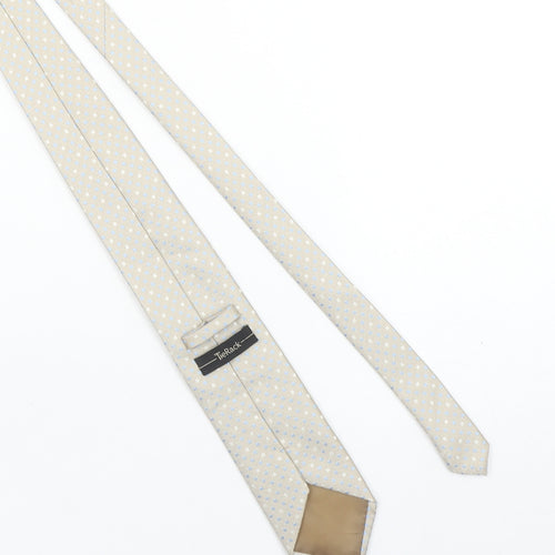 Tie Rack Men's Beige Blue Geometric Slim Polyester Tie