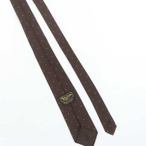 Life Style Men’s Brown Polka Dot Pointed Tie Made in Britain 100% Polyester