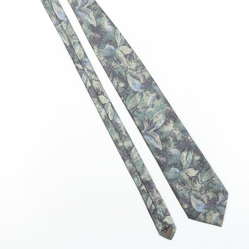 Michelsons of London Men's Blue Floral Polyester Tie - One Size