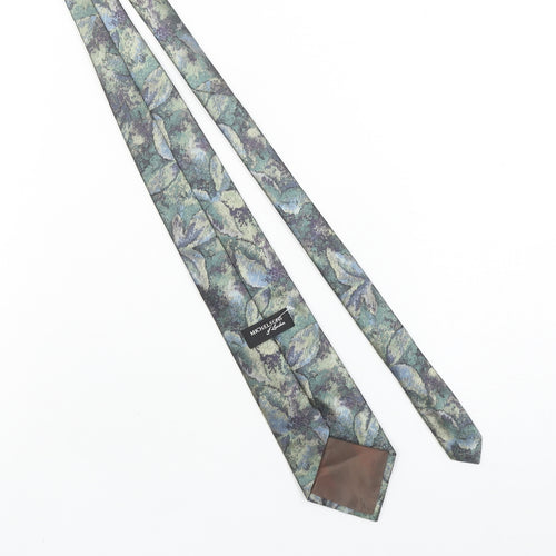 Michelsons of London Men's Blue Floral Polyester Tie - One Size