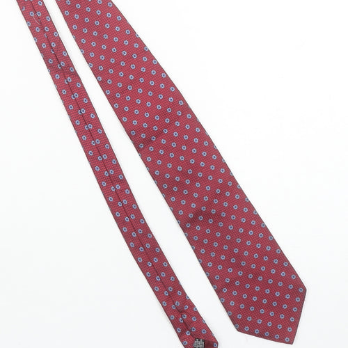Van Gils Men's Red Floral Silk Designer Tie One Size