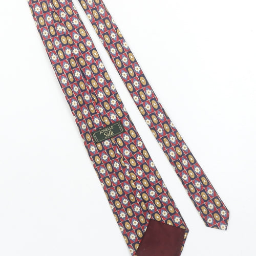 Jonelle Men's Red Geometric Silk Tie Made in England 176cm