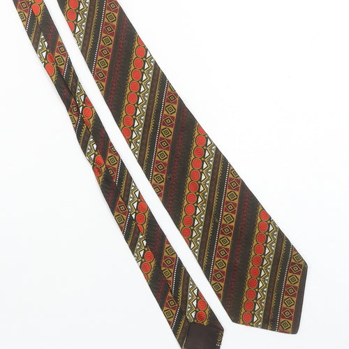Greatwall Men's Multicoloured Geometric 100% Silk Tie