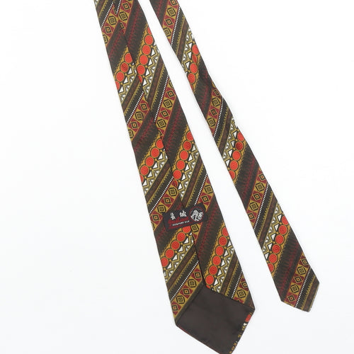 Greatwall Men's Multicoloured Geometric 100% Silk Tie
