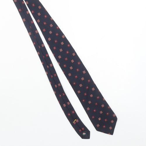 Profuomo Men's Navy Blue Geometric Silk Tie 176