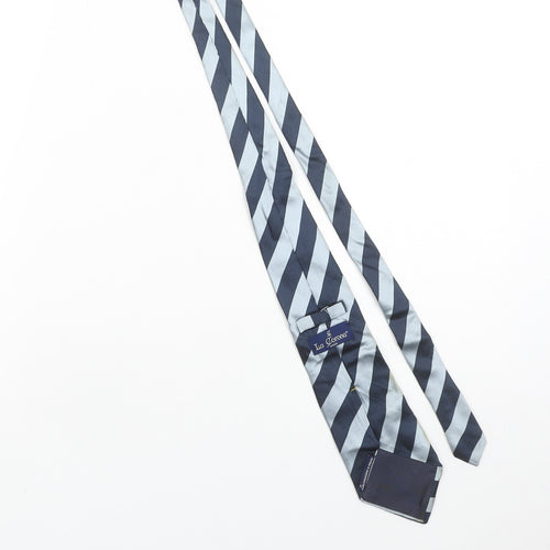 La Corona Men’s Blue Striped Silk Pointed Tie