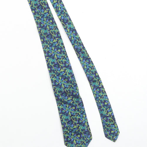 Charles Tyrwhitt Men's Blue Green Camouflage Silk Handmade Tie One Size