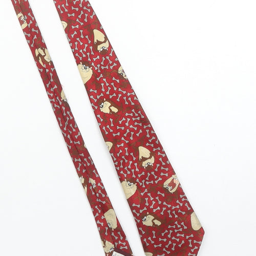Looney Tunes Men's Red Cartoon Character Woven Tie One Size