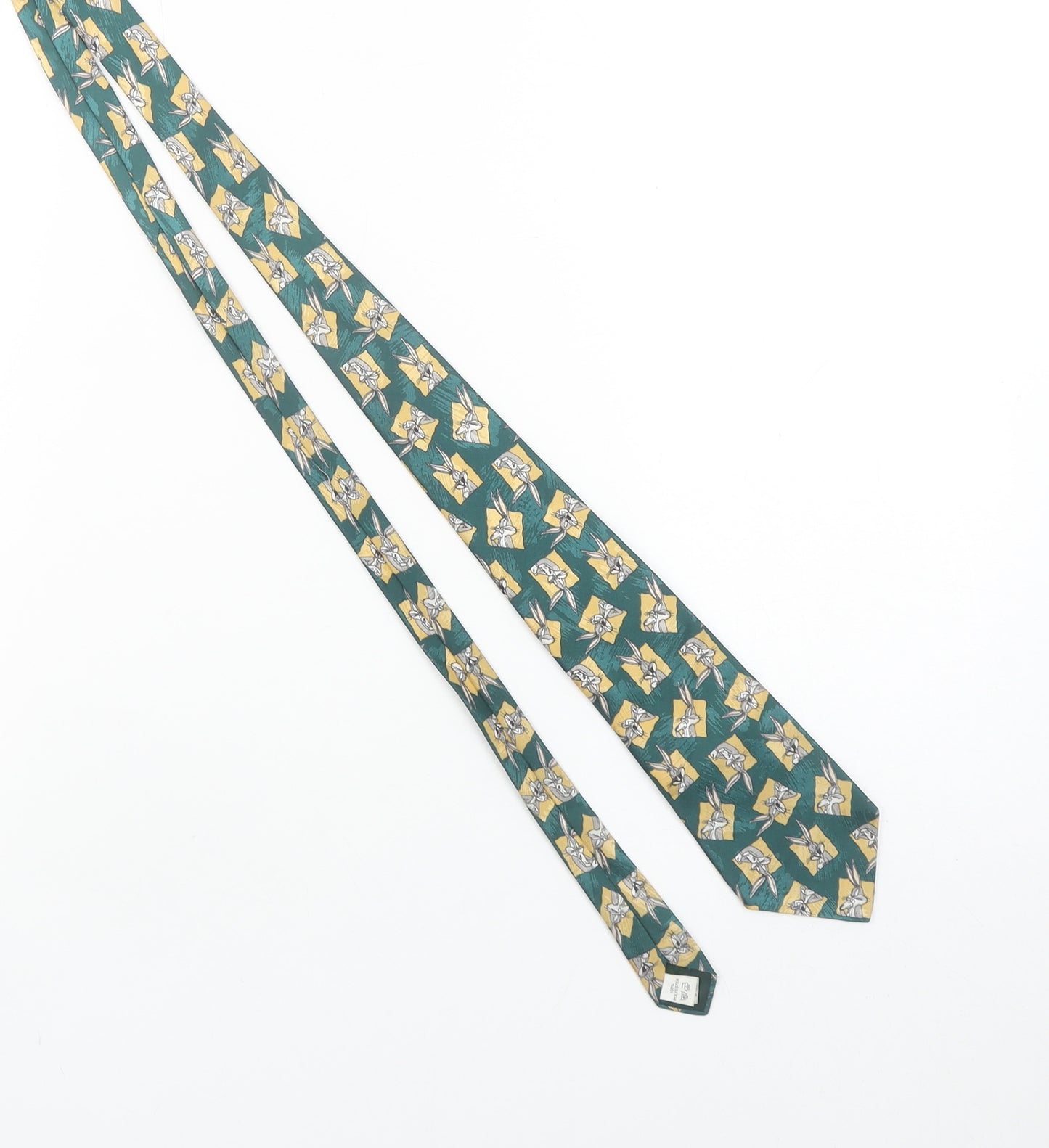 Looney Tunes Men's Green Polyester Cartoon Tie Bugs Bunny Design