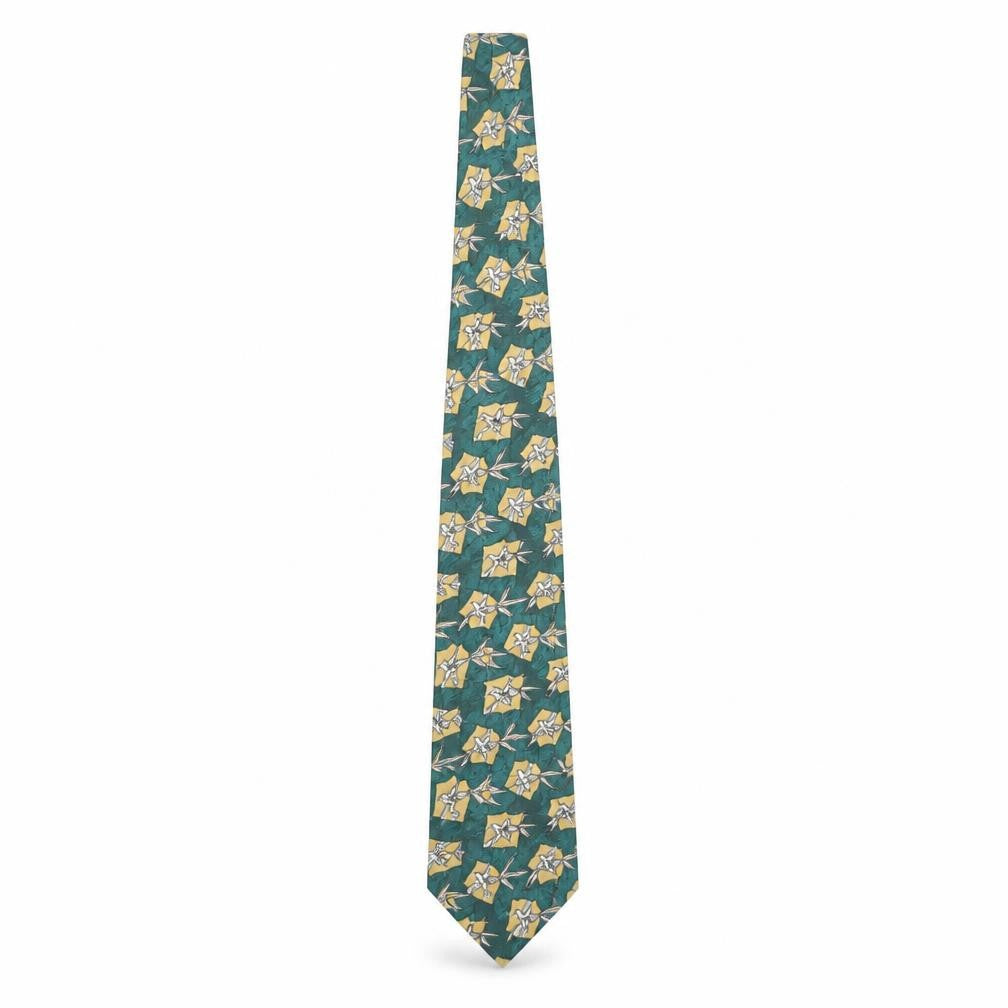 Front view of Looney Tunes Men's Green Polyester Cartoon Tie Bugs Bunny Design