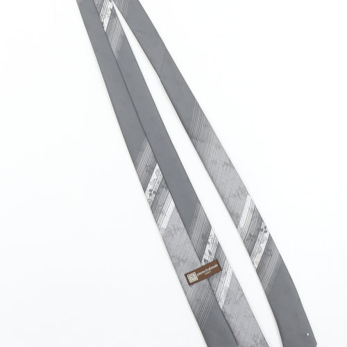 Pierre Balmain Men’s Grey Striped Designer Tie Made in Britain