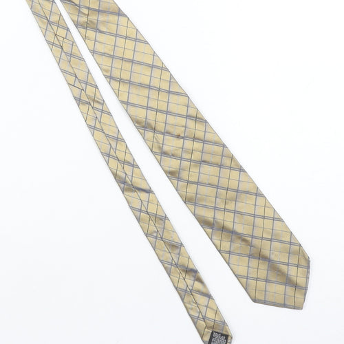 Tie Rack Men's Beige Silk Checked Italian Tie One Size