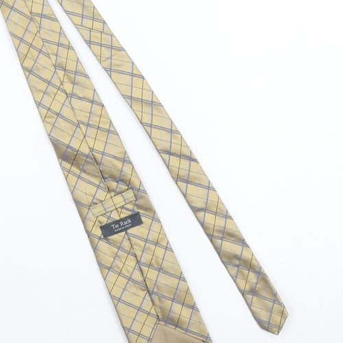Tie Rack Men's Beige Silk Checked Italian Tie One Size