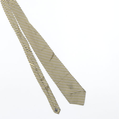 Calvin Klein Men's Beige Striped Silk Designer Tie One Size