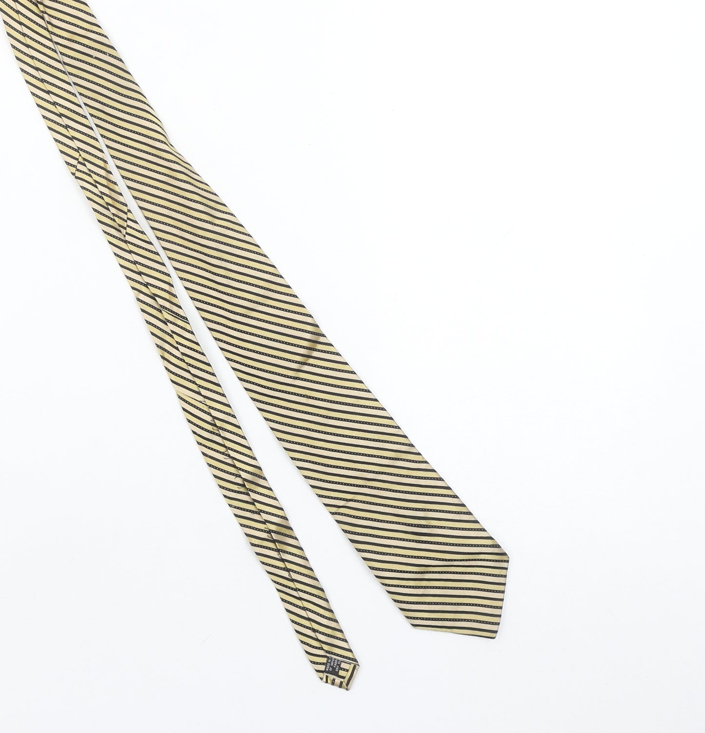 Calvin Klein Men's Beige Striped Silk Designer Tie One Size