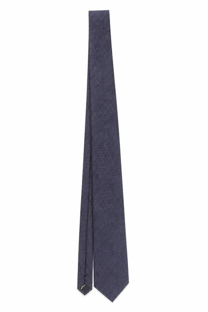 Front view of Van Heusen Men's Blue Polka Dot 100% Silk Slim Tie One Size