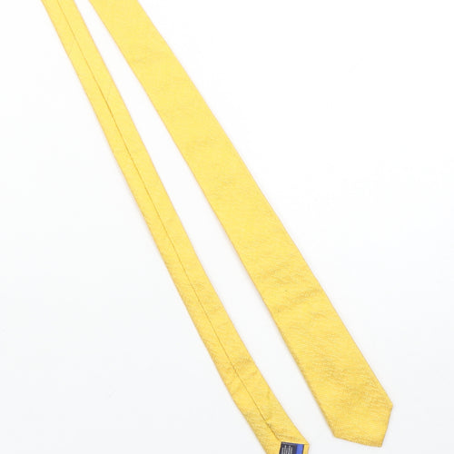 Charles Tyrwhitt Men's Yellow Silk Slim Tie Made in England