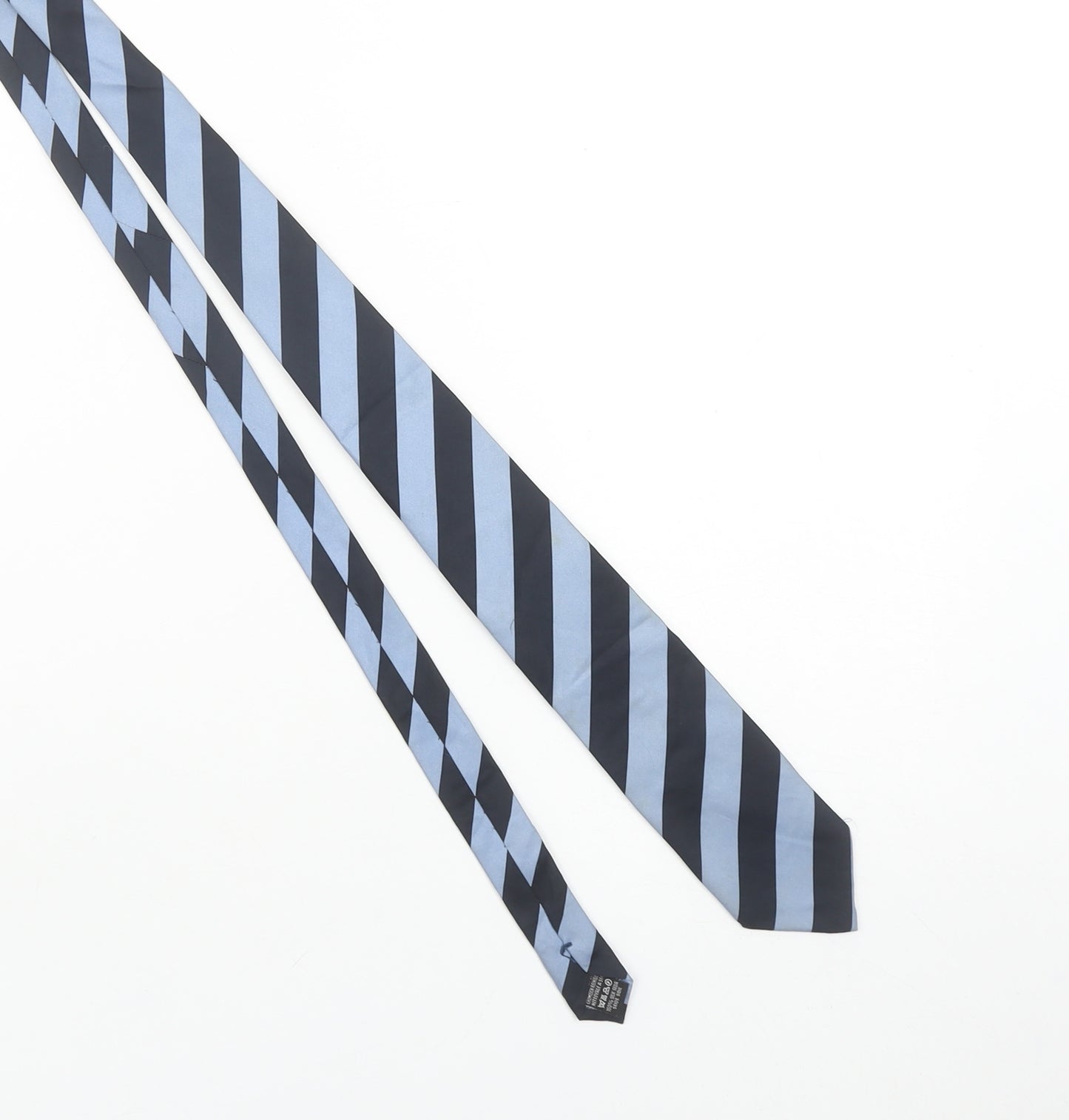 Tie Rack London Men's Blue & Black Striped 100% Silk Tie
