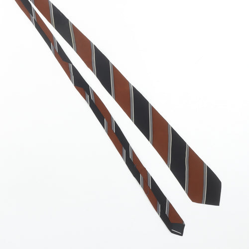 Altea Milano Men’s Brown Striped Silk Designer Tie One Size