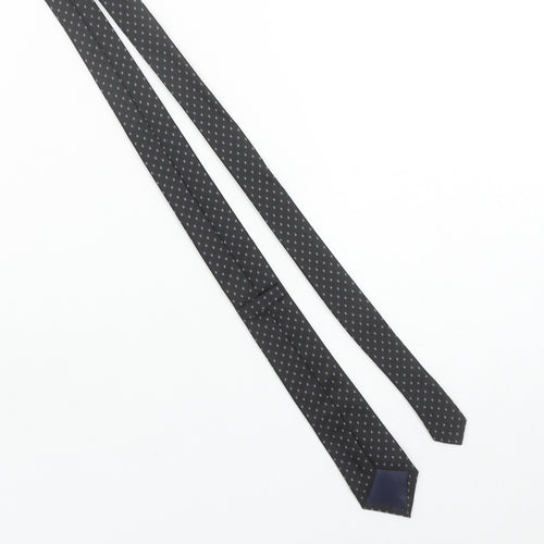 Butlerandwebb Men's Black Silk Slim Polka Dot Tie