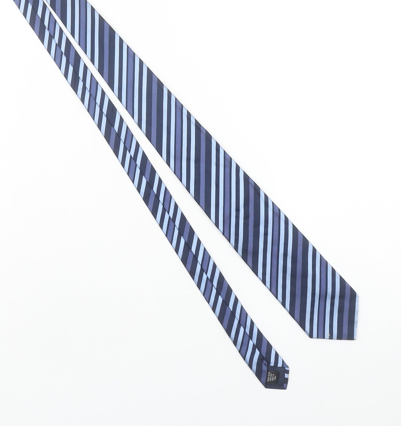 Fellini Men's Blue Striped Pure Silk Italian Tie