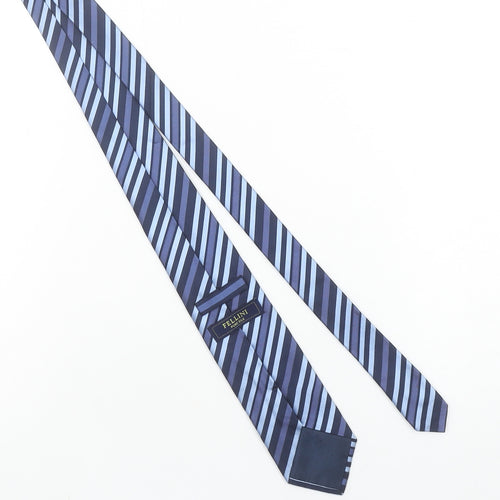 Fellini Men's Blue Striped Pure Silk Italian Tie