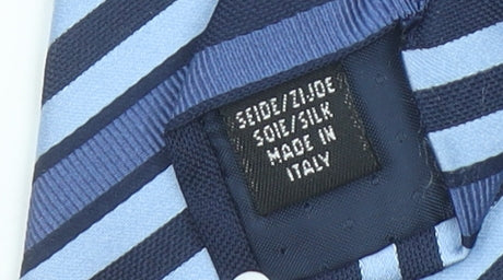 Fellini Men's Blue Striped Pure Silk Italian Tie
