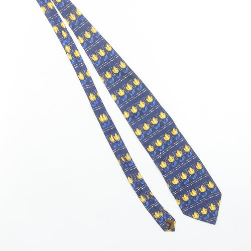 Antiche Seterie Fiorentine Men's Blue Floral Silk Designer Tie