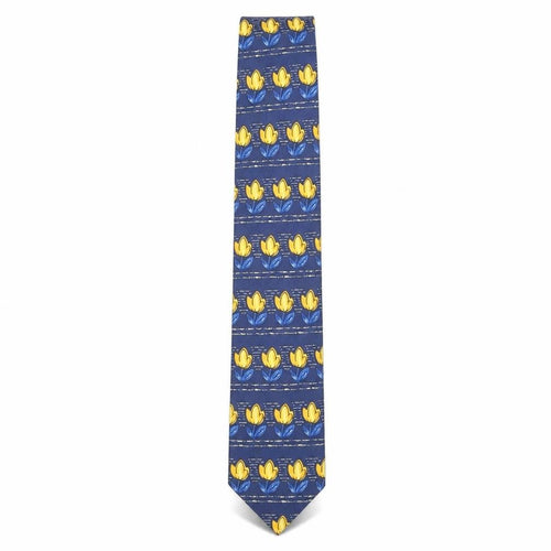 Antiche Seterie Fiorentine Men's Blue Floral Silk Designer Tie