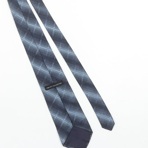 French Connection Men's Blue Plaid Silk Tie – Stylish Designer Accessory