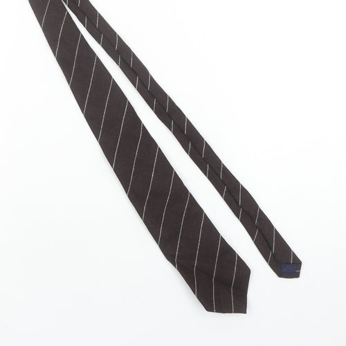 Charles Tyrwhitt Men's Brown Striped Cashmere Tie - One Size