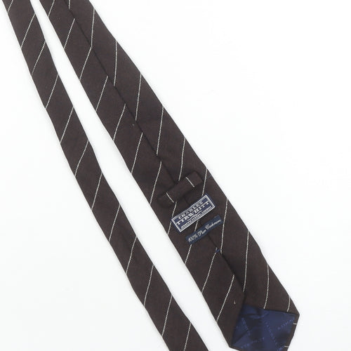 Charles Tyrwhitt Men's Brown Striped Cashmere Tie - One Size